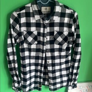 Legendary Whitetails Black and White Plaid Button Down Shirt